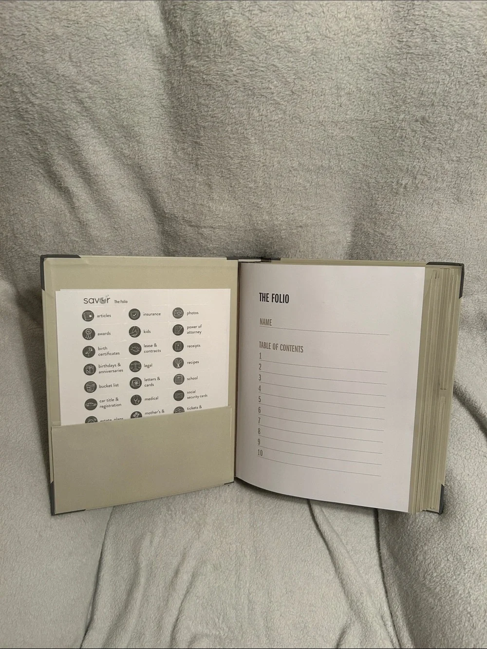 Neutral Gray and Cream Office Binder Folder